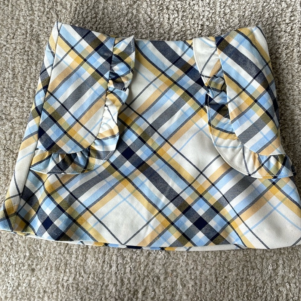 Janie and Jack shirt 2T pattern plaid yellow, blue, and white